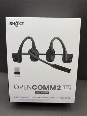 Shokz Opencomm 2 UC Headphones Black 2025 UPGRADE BT Bone Conduction USB-A Used