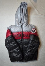 Nike Air Jordan Hooded Puffer Jacket Coat Black Red Gray Sz Youth Large 12-13