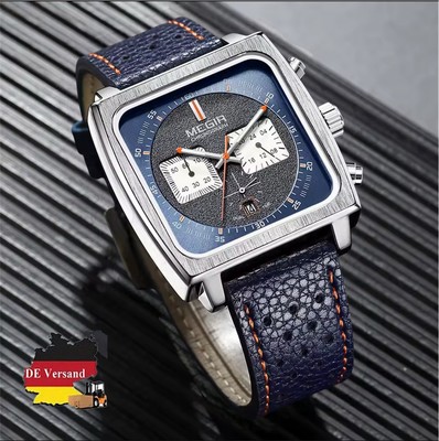 Herren Uhr Chronograph Armbanduhr Sportuhr Quarzuh Stoppuhr & Datum Herrenuhr