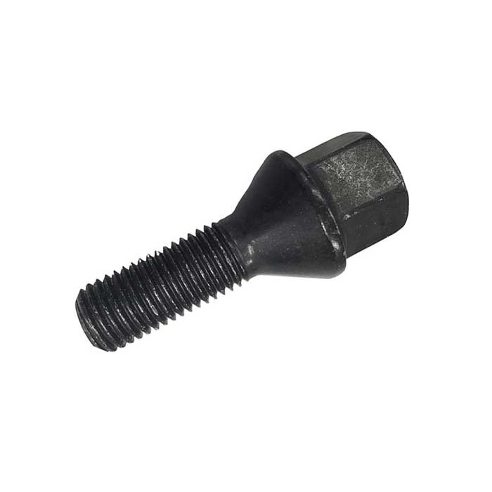 1x Radschraube M12x1,5 Kegelbund 60° 37mm schwarz BMW, 1 (E81), 1 (E82), 1 (E87