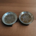 2 Vintage Fire King Sapphire Blue Pie Plate Philbe Pattern 9” Round Glass•EUC