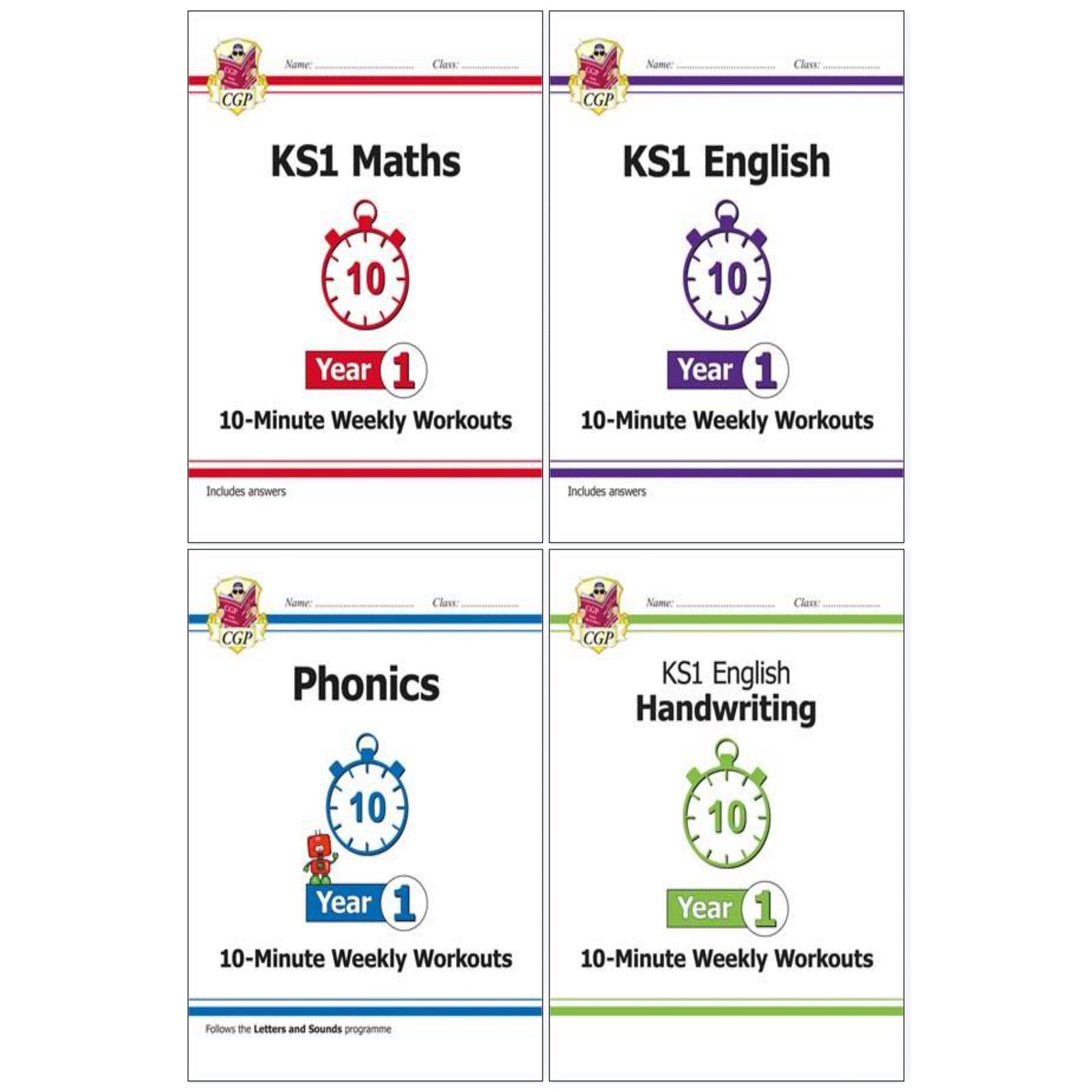 CGP KS1 Year 1 10-Minute Weekly Workout Bundle – Ages 5-6, Paperback NEW - Image 2