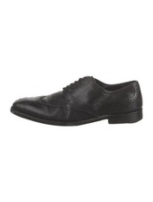 DOLCE & GABBANA MEN'S Size 9 BLACK LEATHER BROGUE Logo DRESS SHOES MRSP $1200