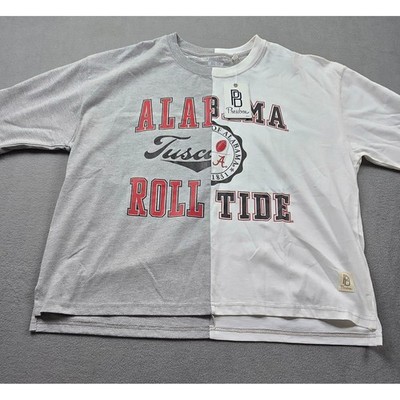 Pressbox Alabama Crim Tide Split T-Shirt Grey White Women Medium NWT UALS1601PSD