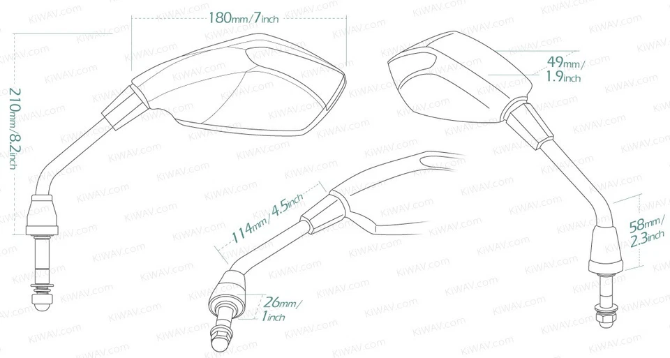 fist chrome mirrors 8 pcs turn signal LED emark for Harley-Davidson bikes pair ε - Image 2 of 4