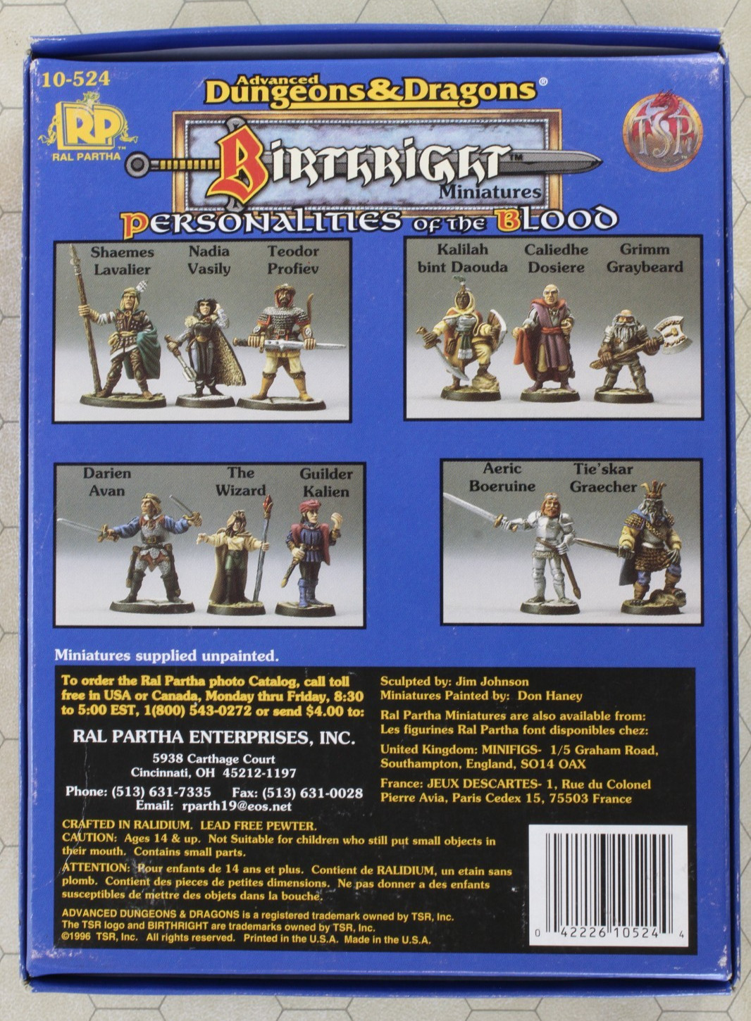 AD&D BIRTHRIGHT Personalities of the Blood Box RAL PARTHA metal minis 10-524