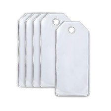 Flex Tag, 100 Pack, Clear Flexible Key Tags, Reusable Key Labels, Ultra Thin