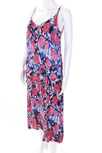 Fuzzi Womens Watercolor Floral Shift Dress Blue Pink Size Italian 40 10979659 - Picture 2 of 5