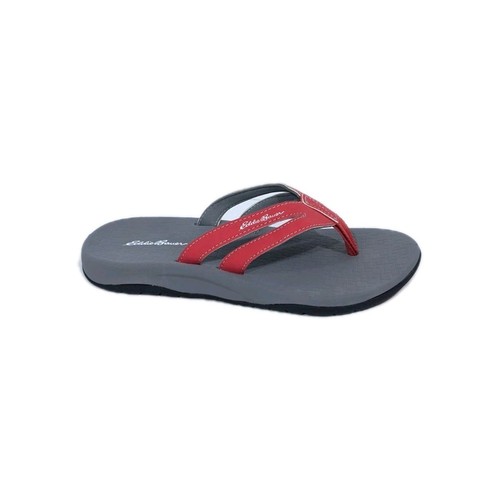 Eddie Bauer Damen-Flip-Flops Größe 7 rot Kunstleder Sandalen Zehensteg Strand Wasser