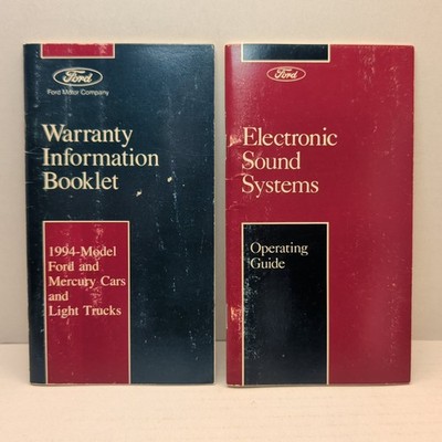 1994 Ford Mustang Electronic Sound Systems Operating Guide & Warranty Booklet