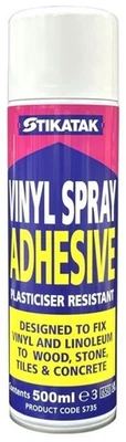 Spray Adhesive Glue for Sticking Vinyl and Linoleum Floors Tiles Stikatak 500ml