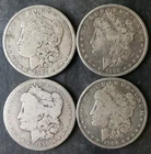 1887, 1888, 1890 O, and 1900 O $1 Morgan Silver Dollars