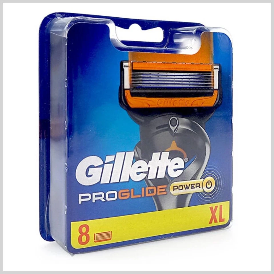 KIT 8 LAME GILLETTE PROGLIDE POWER XL LAMETTE TESTINE RASOIO UOMO - Immagine 2 di 2