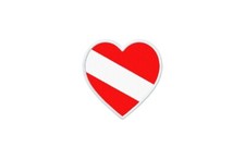 Patch Badge Emblem Printed Flag Heart Scuba Diver Dive