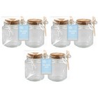 6Pc Glass Jars Airtight Cork Top, Wooden Spoon 250ML Storage Herb Spices Kitchen