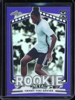 2022 Leaf Metal Soccer Purple Prismatic Henry Timi Davies Rc #MS-07 (2/25)
