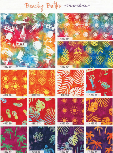 Moda BEACHY BATIKS CHARM PACK 42- 5" squares Quilt Fabric - Picture 4 of 8