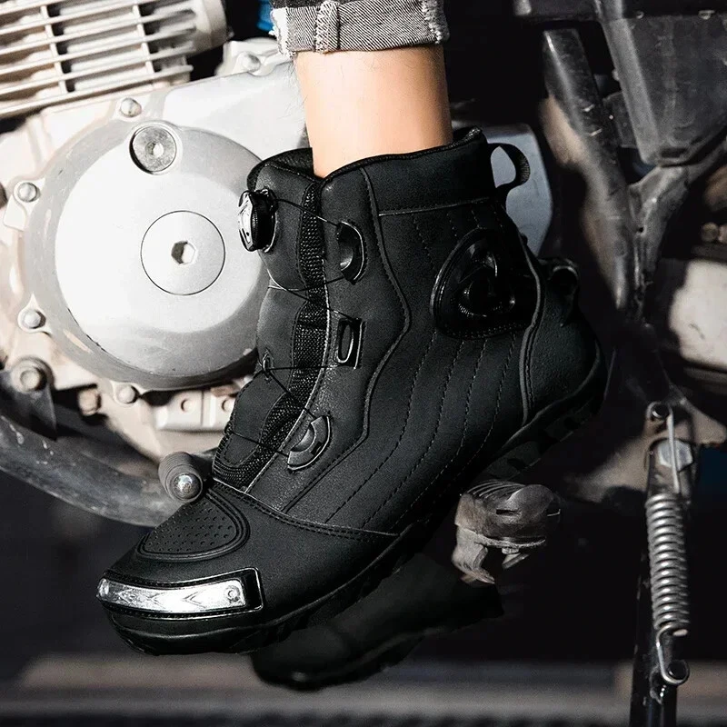 Motorcycle Boots Mid-Calf Ankle Protective Riding Racing Moto Motorbike Cycling - Image 4 of 4