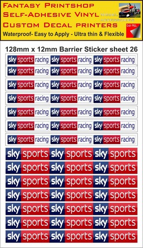 SCALEXTRIC SLOTCAR Building Barrier Trackside Stickers Decals x 34 - sheet 5a - Picture 8 of 9