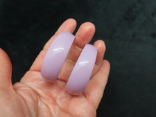 Vintage Wide Purple Metal Hoop Large Earrings Pierced