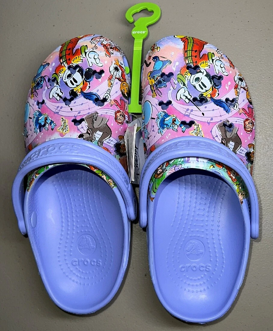 Disney 100 Years Characters Mickey Band Crocs Clogs US Size Mens 6 Womens 8 NEW