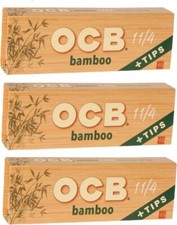 24-OCB 1-1/4 BAMBOO ROLLING PAPERS  TIPS 50 LEAVES  TIPS PER BOOK NEW