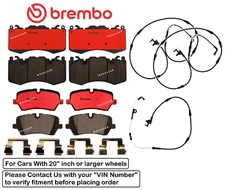 Front & Rear Brake Pad Set OE Brembo Ceramic +Sensor for Land Rover Range Rover