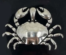 Large Crab Antique Silver Pewter / Alloy Pendant Crusty Crustacean 39x54mm