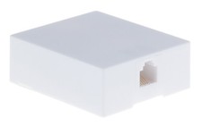50 WHITE Telephone Modular Single Port Surface Mount Jack Female RJ 11