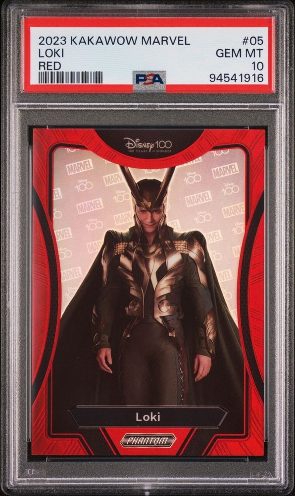 2023 Kakawow Phantom Disney 100 Loki Red PSA 10 Gem Mint 18/75