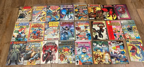 Vintage Mixed Comic Book Lot of 24- Spider-Man, Deadpool, Captain America & More