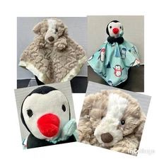 Nojo Penguin Plush & Mary Meyer Dog Plush Security Blankets