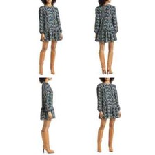 Caslon Floral Print Drop Waist Long Sleeve Dress Size 2XL