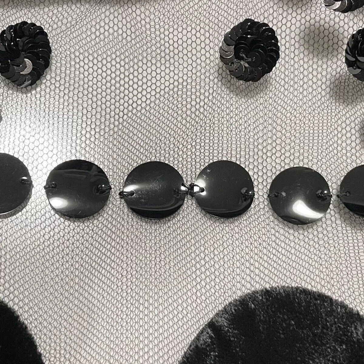 Abito trasparente velluto paillettes decorazione top line originale Valentino nero S