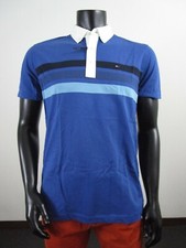 Mens Tommy Hilfiger THLUXE D4 Polo Short Sleeve S/S Cotton Shirt Blue 78F0390