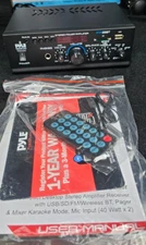 Pyle Compact Bluetooth Stereo Receiver System 200W FM Radio, 2 Inputs 4 Outputs