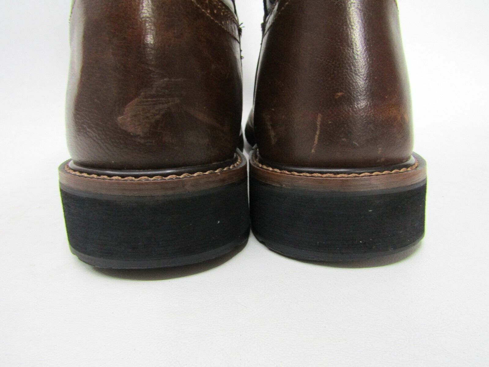 Justin Mens Size 13 D Brown Leather Work Cowboy W… - image 8