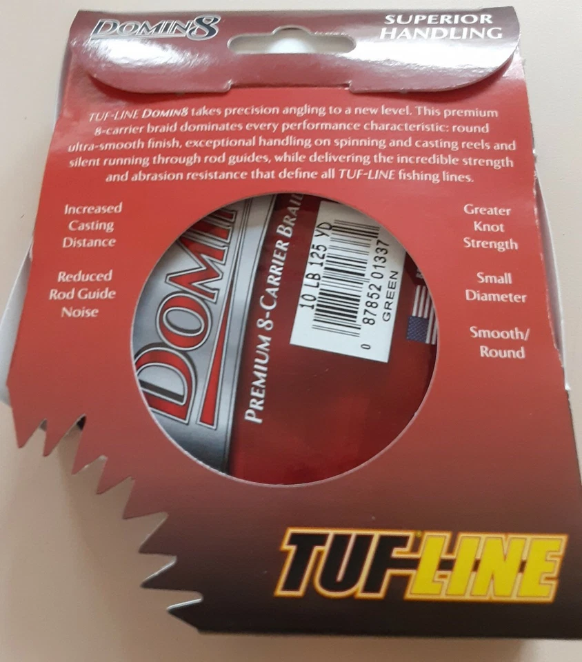 Línea de pesca trenzada TufLine Donin8 10 lb verde prueba premium 8 portadores 125 yardas Foto 4 de 4