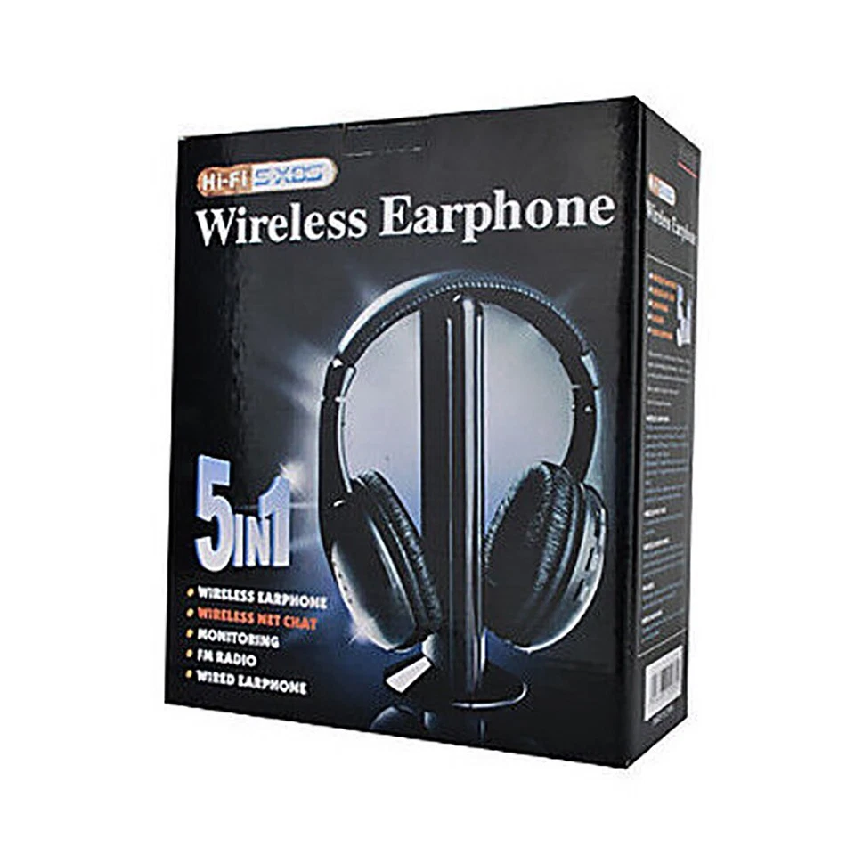 Casque Sans Fil 5 En 1 Avec Microphone Radio FM TV Télévision - Photo 3/4