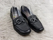 EASY SPIRIT Seavienta Black Leather Casual Comfort Loafers Shoes Size 7.5