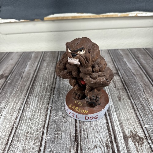 Bulldog Bodybuilder Statue Figure Painted Devil Dogs Rare 6in