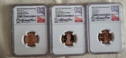 2019-W NGC Lincoln Cent 3 Coin Set  PF70RD - ULTRA CAMEO, REV PF70RD, UNC MS69RD
