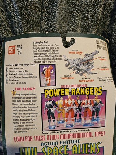 🔥 Mighty Morphin Power Ranges Pink Green Ranger 1993 Flip Head Bandai - Picture 15 of 16