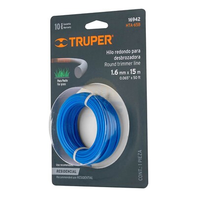 Truper HTA-65B String trimmer roll, 1.6 mm x 15 m