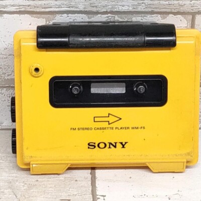 vintage] SONY WALKMAN WM-F5 Sports Walkman Yellow Cassette