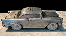 1957 Pewter Chevy Banthrico Coin Bank, Advertising C P Business Sales, Chicago