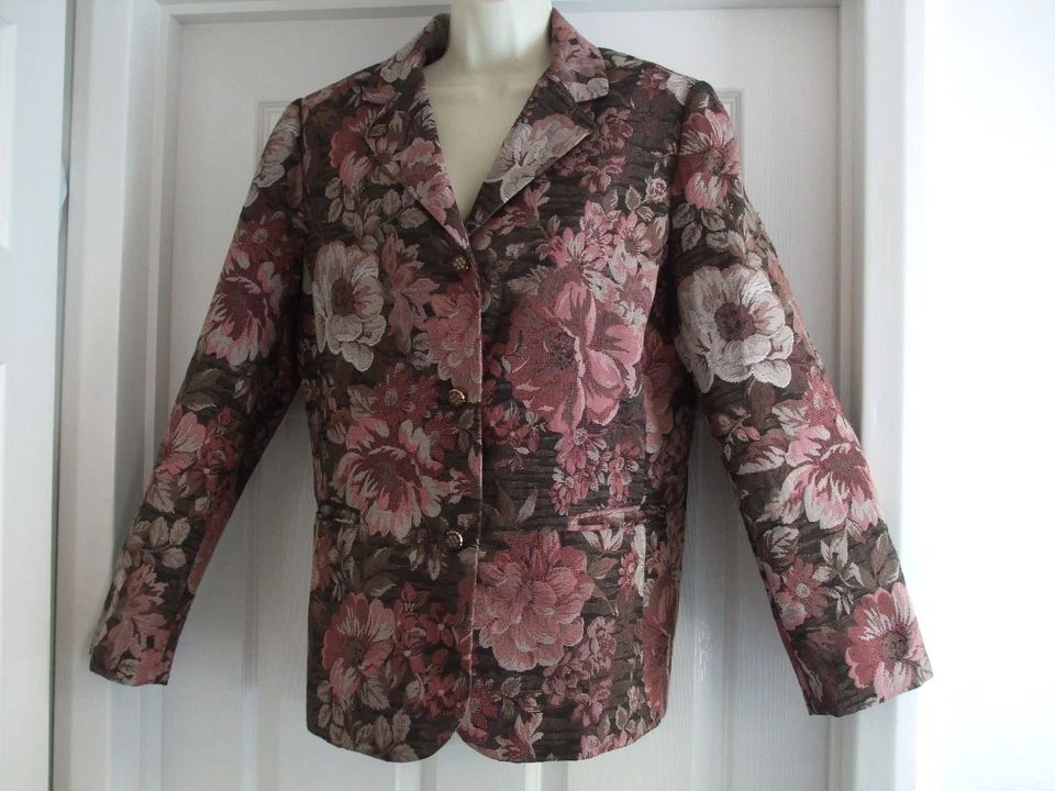 D. Womens Size 12 Jacket LADIES WORK SUMMER WINTER SMART FORMAL FLORAL CASUAL - Image 3 of 4