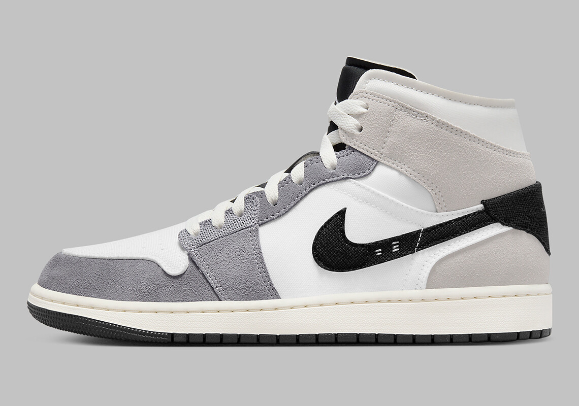 Nike Air Jordan 1 Mid SE Craft Cement Grey White Black Nike Air Jordan 1 Mid SE Craft Cement Grey White Black
