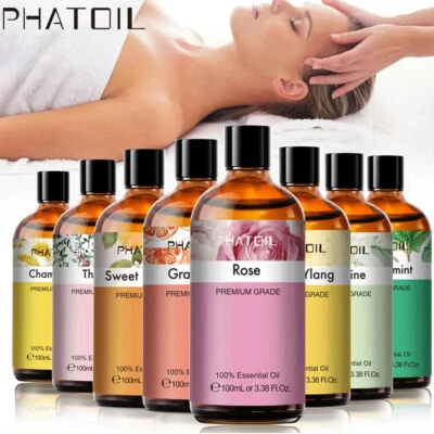 PHATOIL 100ml Natural Pure Essential Oils Fragrances Aromatherapy Diffuser Massage Oil