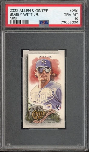 2022 Topps Allen & Ginter BOBBY WITT JR #250 RC Rookie Mini PSA 10 Royals